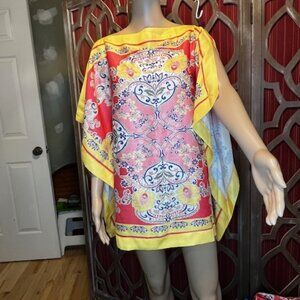 Salmon and Yellow Kaftan Pant Set